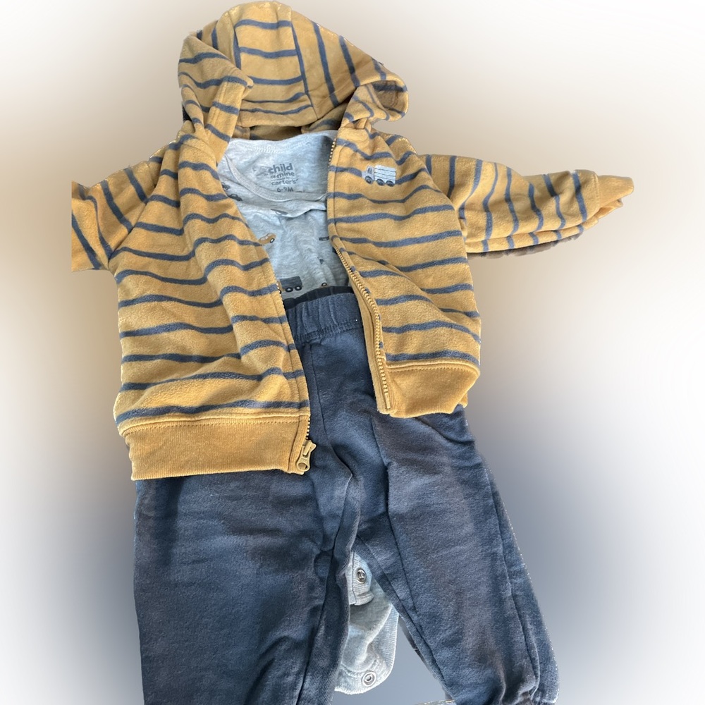 6-9 Month Child Of Mine Short Sleeve Onesie, Jacket, And Pants